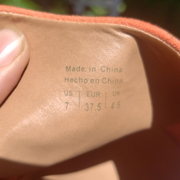 Call It Spring Orange Peep Toe Wedges 7 OVERGAARD - Picture 10 of 13